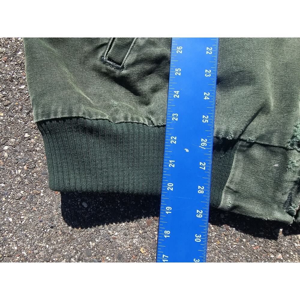 VINTAGE Carhartt Jacket Men Green Santa Fe J14 SPC Sun Faded Distressed Spruce - Picture 9 of 11